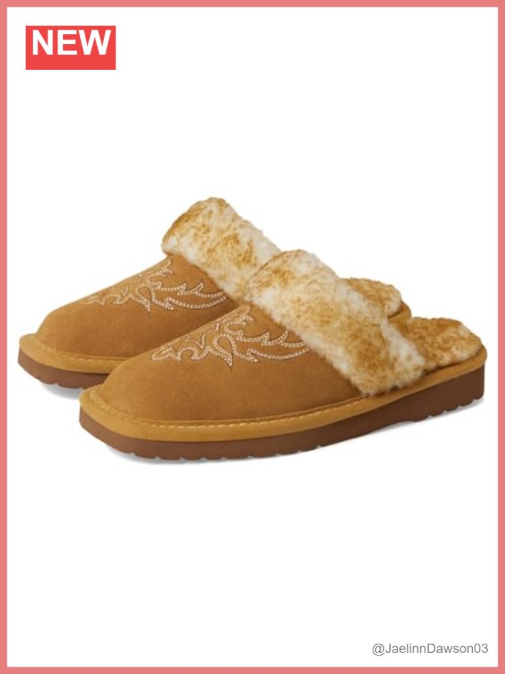 Suede Square Toe Mule Slippers with Embroidery Fringe Concho Detail